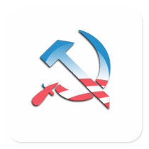 Obama Communist Symbol Square Sticker