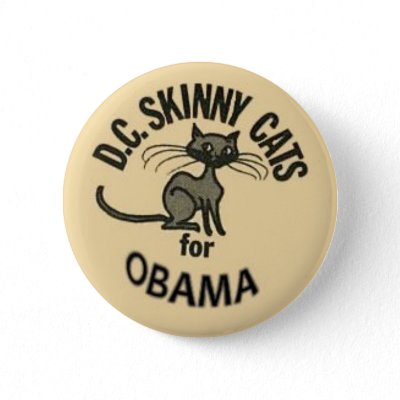 Obama D.C. Skinny Cats Button