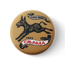 Obama Democratic Donkey Button by elfyboy Obama Democratic Donkey Button
