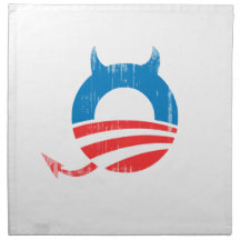 Obama Devil blue - Copy Faded.png Napkins