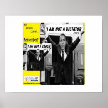 OBAMA DICTATOR / NIXON CROOK 40 Years later Poster
