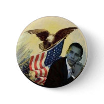 Obama Eagle & Flag Button by elfyboy Obama Eagle & Flag Button