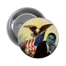 Obama Eagle & Flag Button
