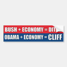Obama + Economy = CLIFF Bumper Stickers