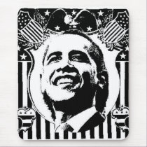 Obama Engraved-Style Mousepad