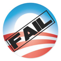 Obama: Fail Round Stickers