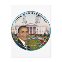Obama FDR JFK Hope Has Returned Jan 20, 2009 postcards by boomdiada Obama FDR JFK Hope Has Returned Jan 20, 2009 postcards
