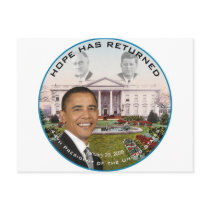 Obama FDR JFK Hope Has Returned Jan 20, 2009 postcards by boomdiada Obama FDR JFK Hope Has Returned Jan 20, 2009 postcards