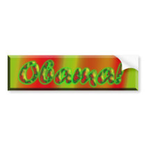 Obama festive green decoration bumper stickers