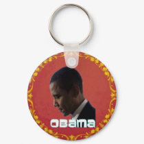 Obama Filigree Style Keychain by elfyboy Obama Filigree Style Keychain