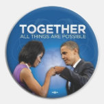 obama fist bump round sticker