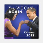 Obama Fist Bump - yes we can again Refrigerator Magnets