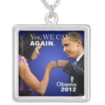 Obama Fist Bump - yes we can again Necklace