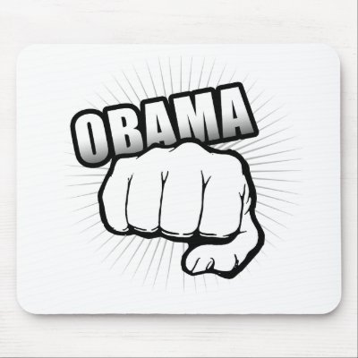 OBAMA FIST PUMP MOUSE MAT by obamashirts