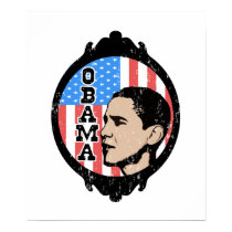Obama Flag Frame (Old Style) Poster