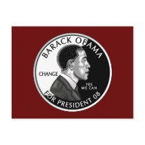 Obama For President (Red) Postcard by RespectTheSoul Obama For President (Red) Postcard