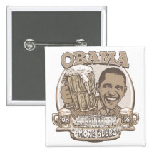 Obama Four More Beers Pin