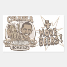 Obama Four More Beers Sticker