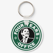 Obama Four More Years starbucks style keychains by proudzazzle Obama Four More Years starbucks style keychains