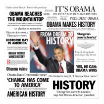 Obama: From Dream to History Headline Poster posters by democrattotheend Obama: From Dream to History Headline Poster posters