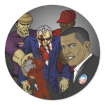 Obama: Funny insight into Tax laws Round Sticker