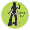 OBAMA GIRL GROOVY GREEN STICKERS by OWL1998 OBAMA GIRL GROOVY GREEN STICKERS
