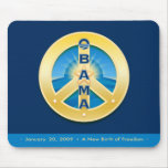 Obama GoldStar Peace 1-20-09 Mousepad