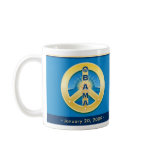 Obama GoldStar Peace 1-20-09 Mug, on blue
