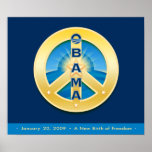 Obama GoldStar Peace 1-20-09 Poster