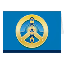 Obama GoldStar Peace Card, on blue