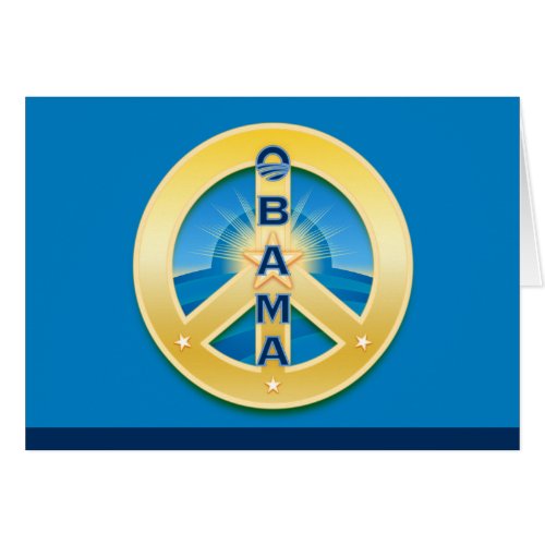 Obama GoldStar Peace Card, on blue card