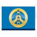 Obama GoldStar Peace Card, on blue