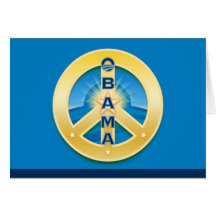 Obama GoldStar Peace Card, on blue
