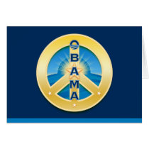 Obama GoldStar Peace Card, on Royal Blue