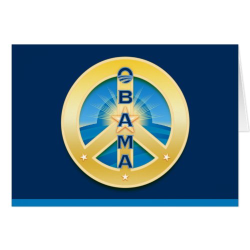Obama GoldStar Peace Card, on Royal Blue card