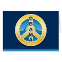 Obama GoldStar Peace Card, on Royal Blue