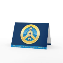 Obama GoldStar Peace, Happy New Year 2009, Royal Greeting Card