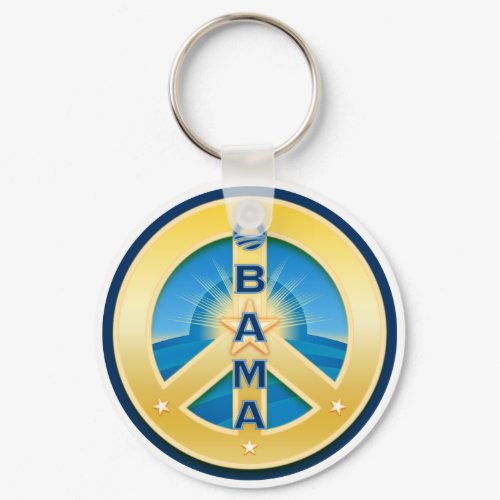 Obama GoldStar Peace Keychain keychain