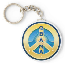 Obama GoldStar Peace Keychain