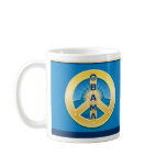 Obama GoldStar Peace Mug, on blue