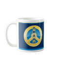 Obama GoldStar Peace Mug, on Royal Blue