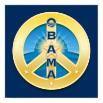 Obama GoldStar Peace Poster, on Royal Blue posters