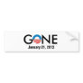 obama, GONE, January 21, 2013 Bumper Sticker