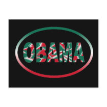 Obama - Green, White, Red Postcard