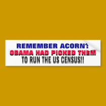 OBAMA HAD PICKED ACORN TO RUN THE US CENSUS!! bumper stickers by Go_Buckeyes OBAMA HAD PICKED ACORN TO RUN THE US CENSUS!! bumper stickers