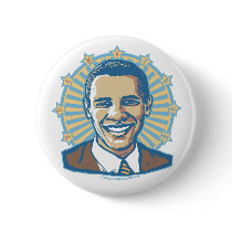 Obama Halo Portrait Button by ObamaHomeboy Obama Halo Portrait Button