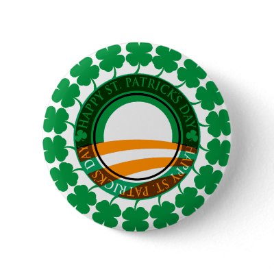 Obama Happy St Patricks Day Button