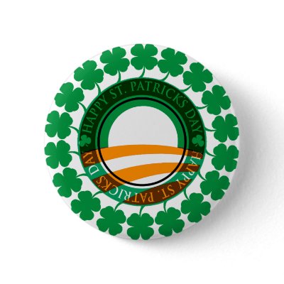 Obama Happy St Patricks Day Pinback button