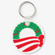 Obama Holiday Wreath keychains by strk3 Obama Holiday Wreath keychains