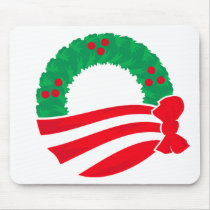 Obama Holiday Wreath mousepads